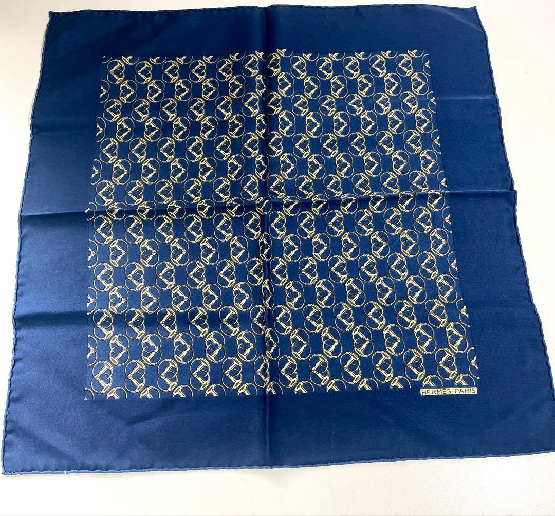 エルメス HERMES プチカレ ミニカレ シルク100％ ハンカチ 極美品