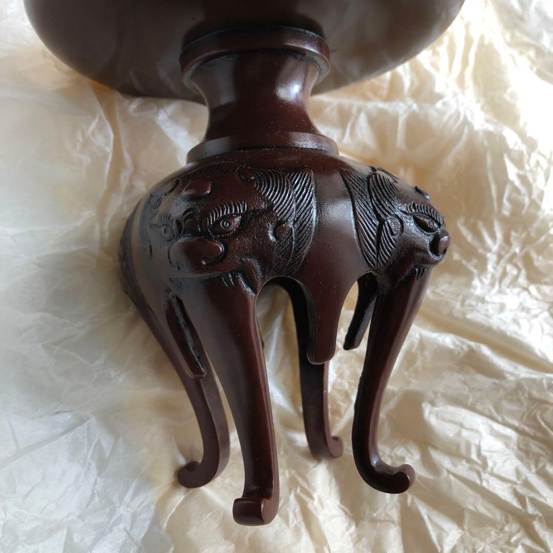 蠟型鋳銅　燭台　銀雅堂　木箱入