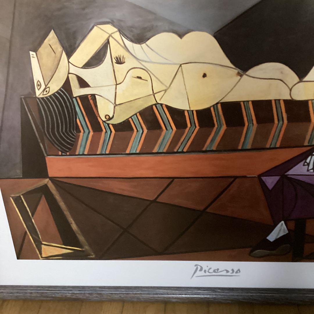 ピカソのポスターアート　　豪華木枠額装仕立て　　前面アクリル板仕様　状態良好