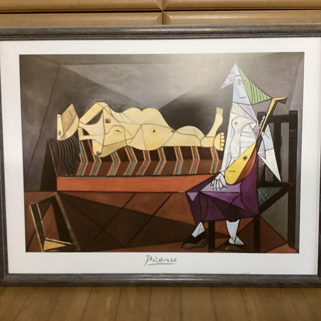 ピカソのポスターアート　　豪華木枠額装仕立て　　前面アクリル板仕様　状態良好