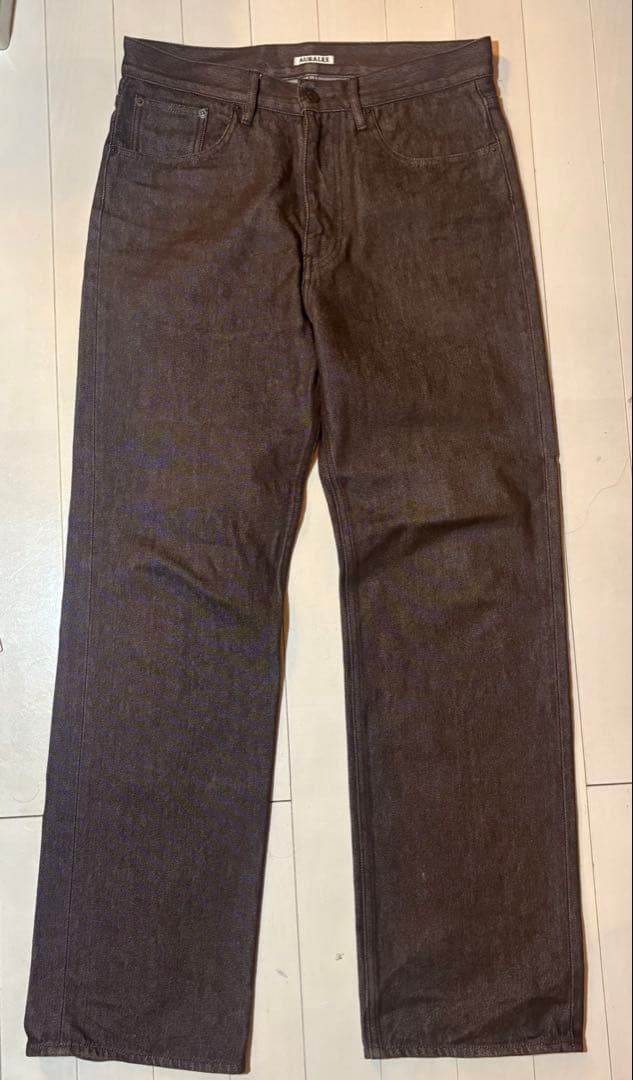 【AURALEE】HARD TWIST BROWN DENIM 5P PANTS