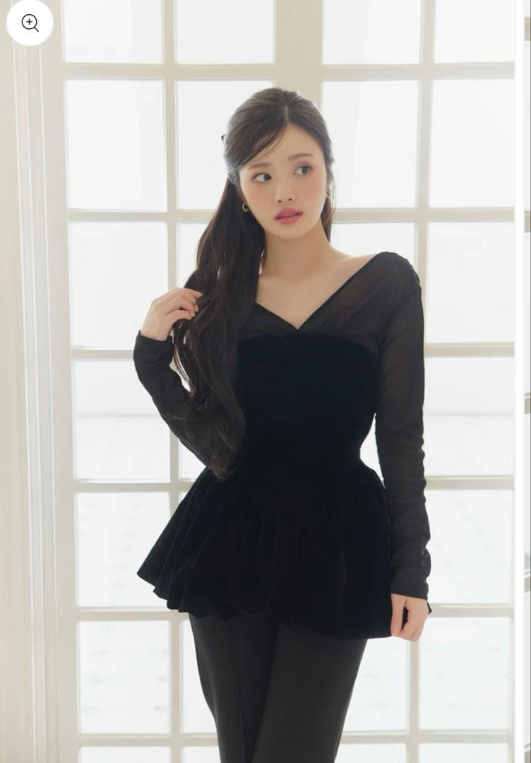 poláura ポローラ　ベロアビスチェバルーントップス　polaura