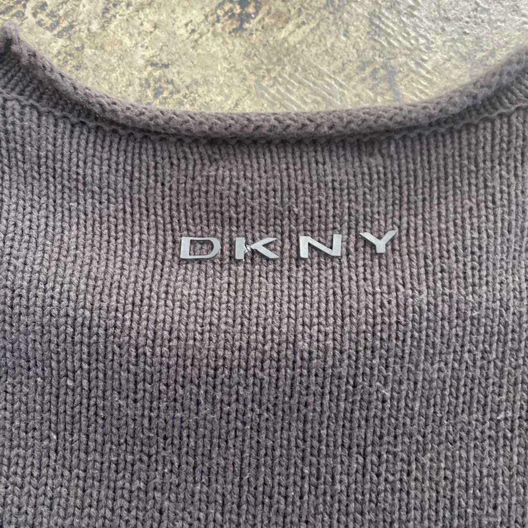 トップス DKNY 90's U-NECK HIGH GAUGE KNIT