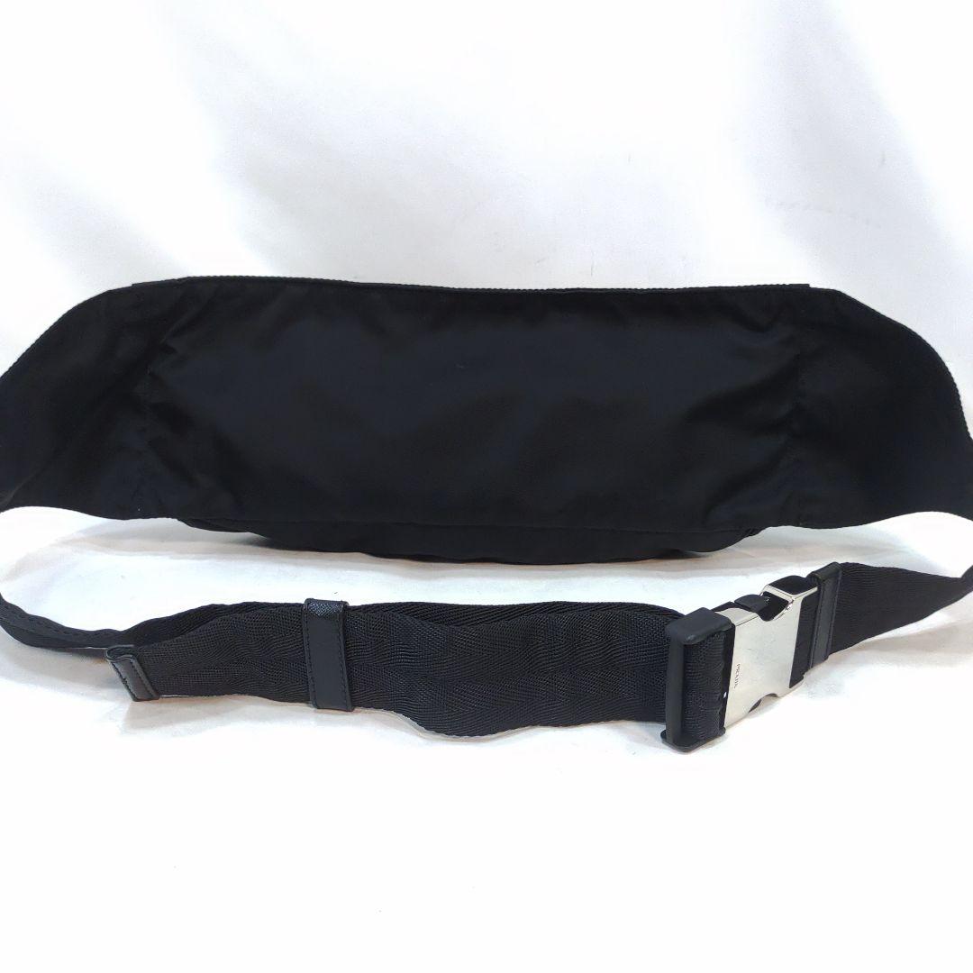 【極美品】プラダ ウエストポーチ サフィアーノ×ナイロン 黒 2VL132