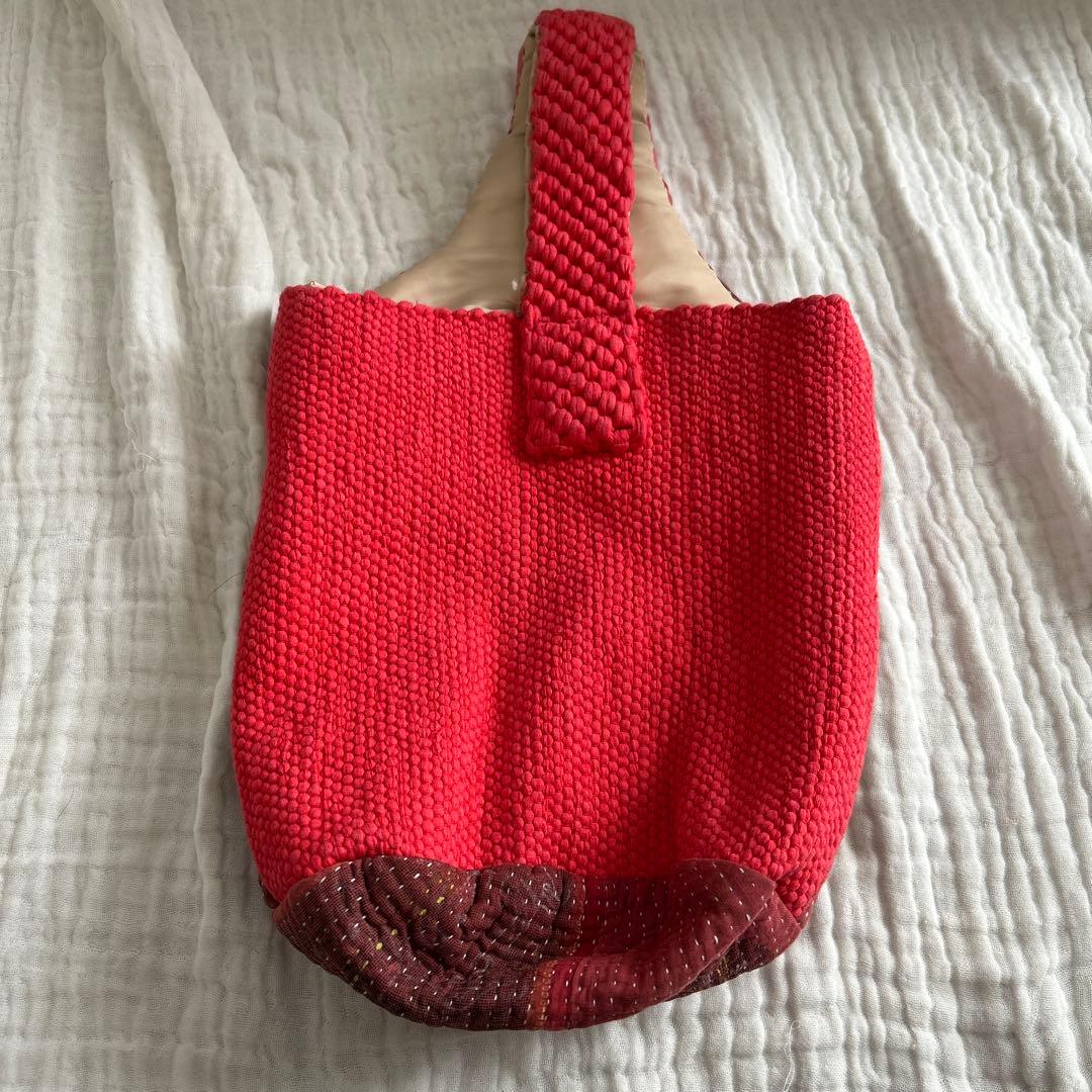 ✨️美品✨️oru 裂き編みバケツバック 一点物