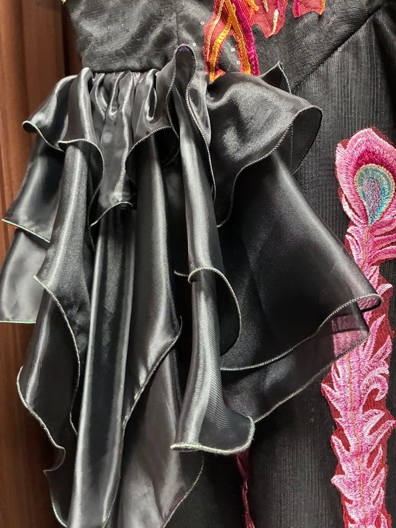 Rainbow Shiu 社交ダンス　パーティードレス　スタンダードドレス　黒