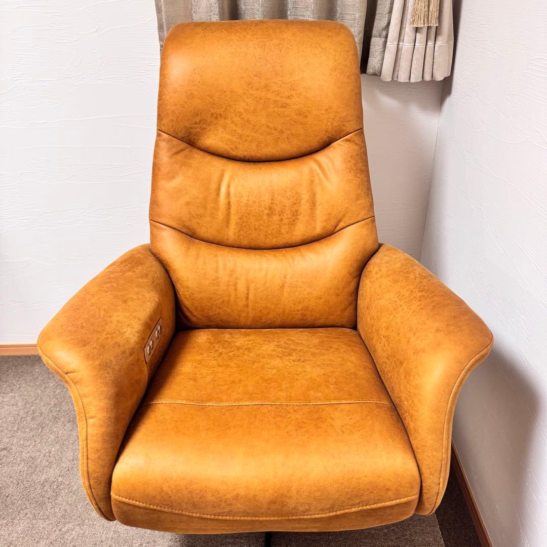 【美品】電動リクライニングチェア キャメル