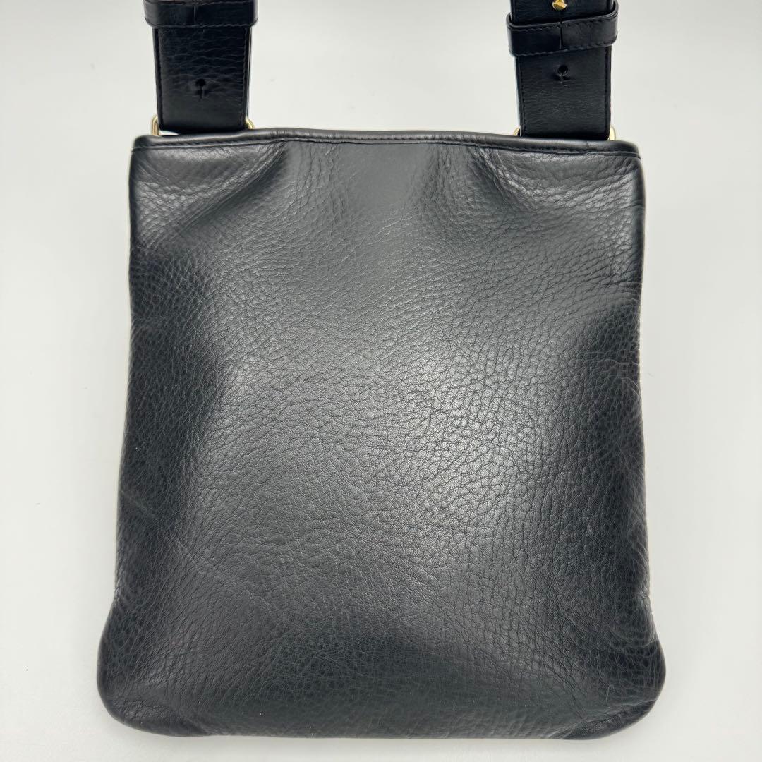 美品 イヴサンローラン レザー エンボスロゴ ショルダーバッグ ボディバッグ 黒