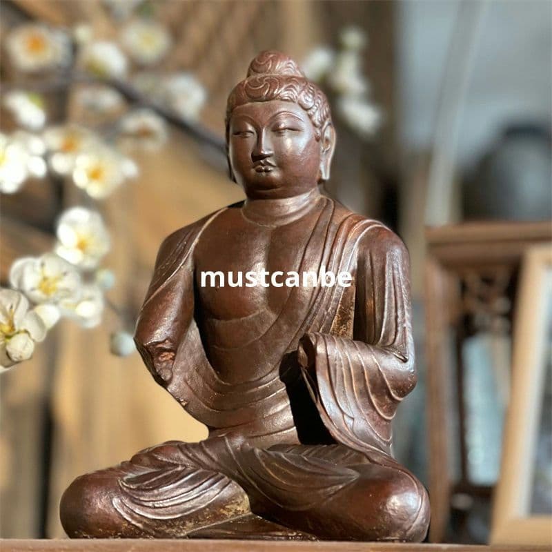 石像彫刻 釈迦尼仏 家内 書斎 茶室 客間 禅意 置物 装飾品 工芸品