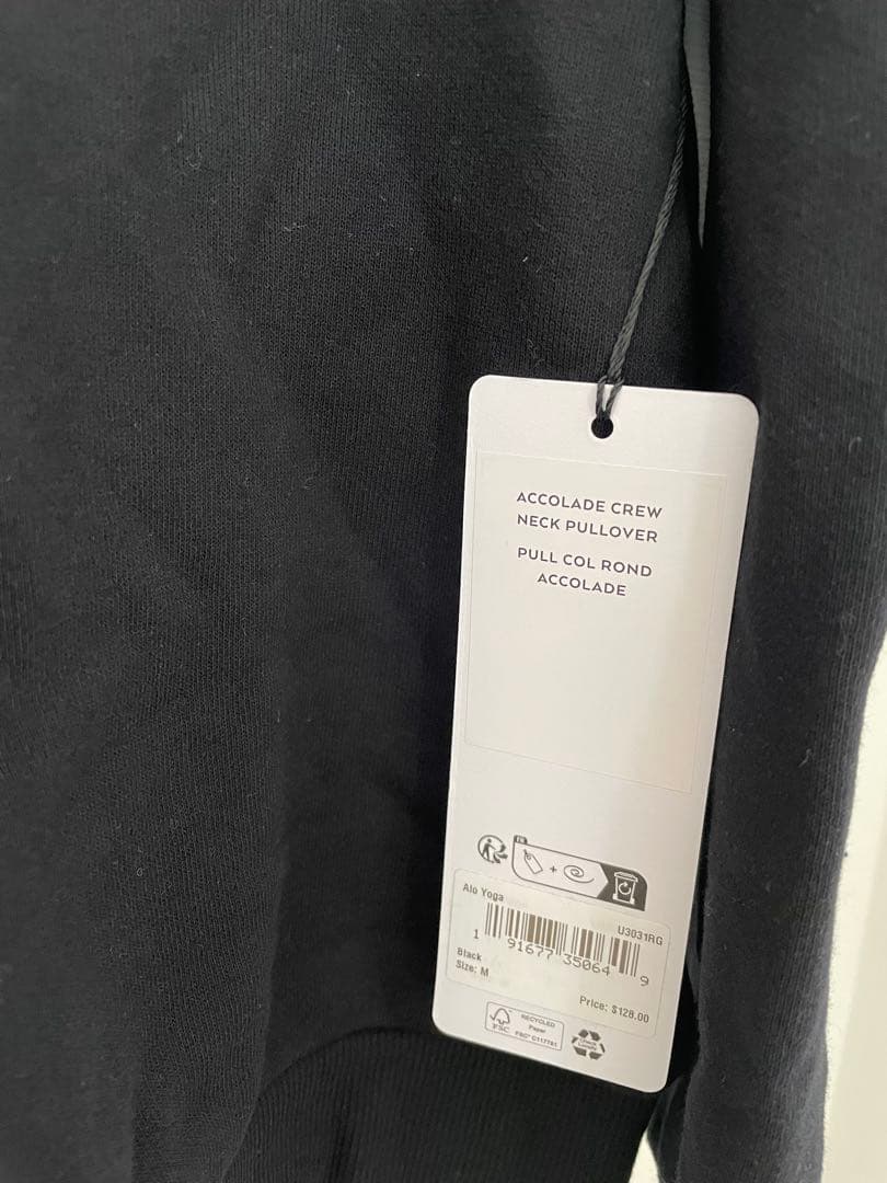 新品 aloyoga Accoladeクルーネック プルオーバー　M black