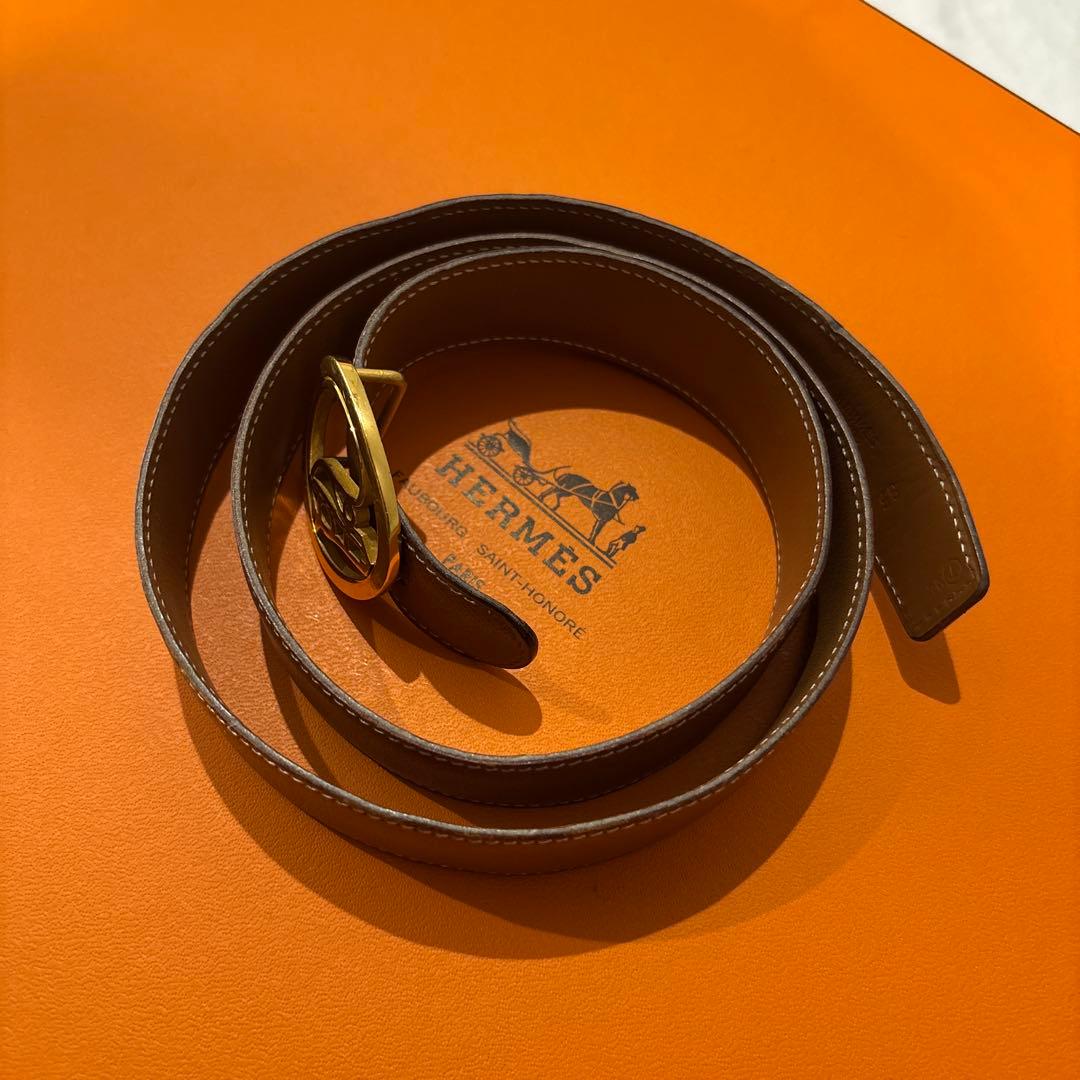 HERMES ホースバックル　ベルト　リバーシブル　ヴィンテージ