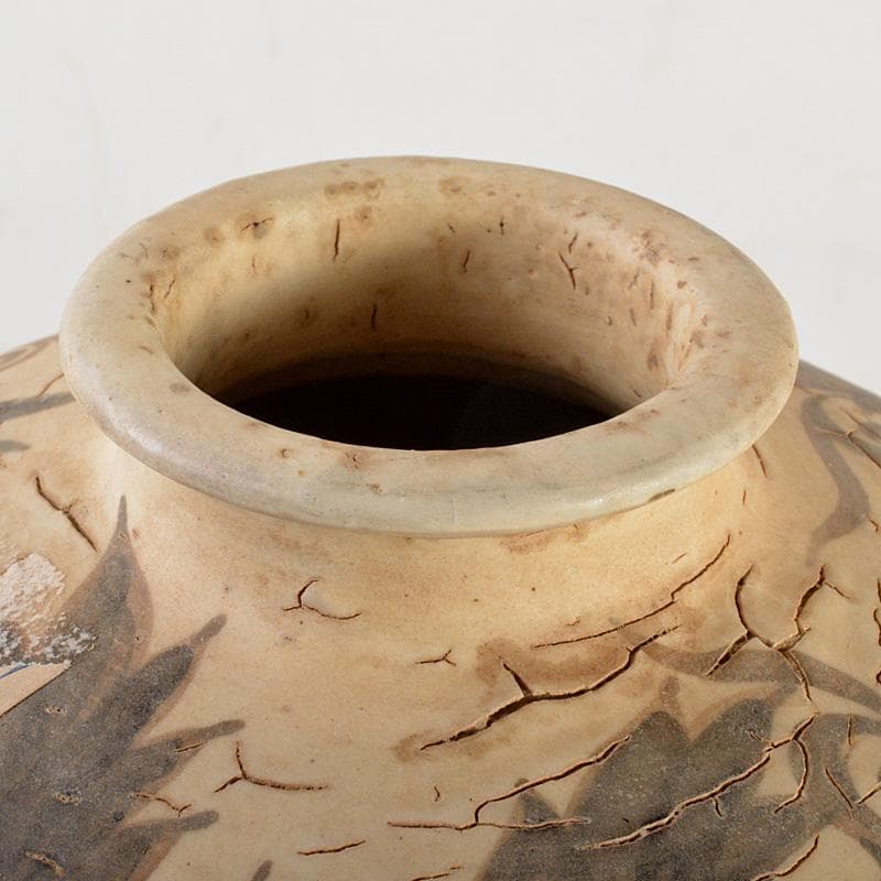 中国　磁州窯白磁　鉄絵花卉文瓶　M　6321C