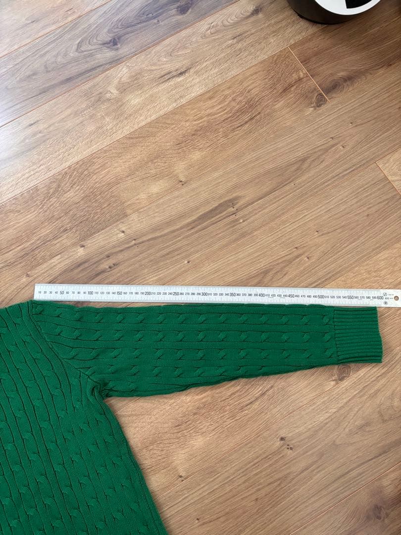 ラルフローレン　グリーン　ケーブルニット