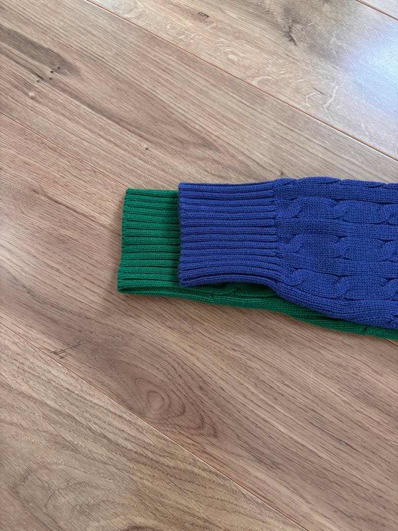 ラルフローレン　グリーン　ケーブルニット