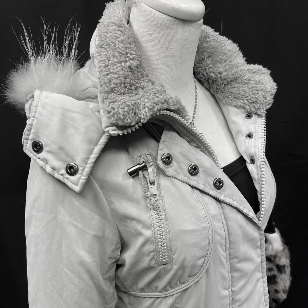 平成ギャル　y2k グランジ　ダークコア　 ファー付き　モッズコート　ギミック