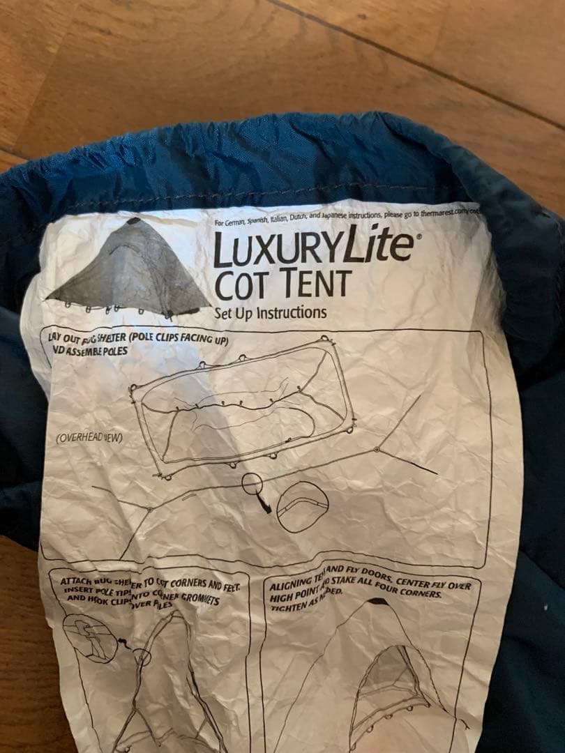 Thermarest コット＋バグシェルター＋テント