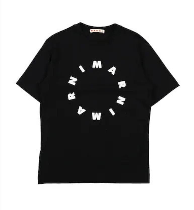 【新品】大人もOK MARNI シャツ 半袖 ロゴ ブラック 12Y 150cm