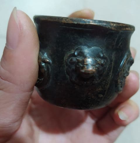 古玩古品模古銅器宣字香炉純銅復古黄銅小置物