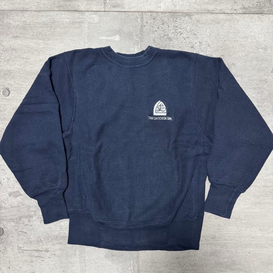 80s USA製 champion リバースウィーブ ネイビー トリコタグ 企業