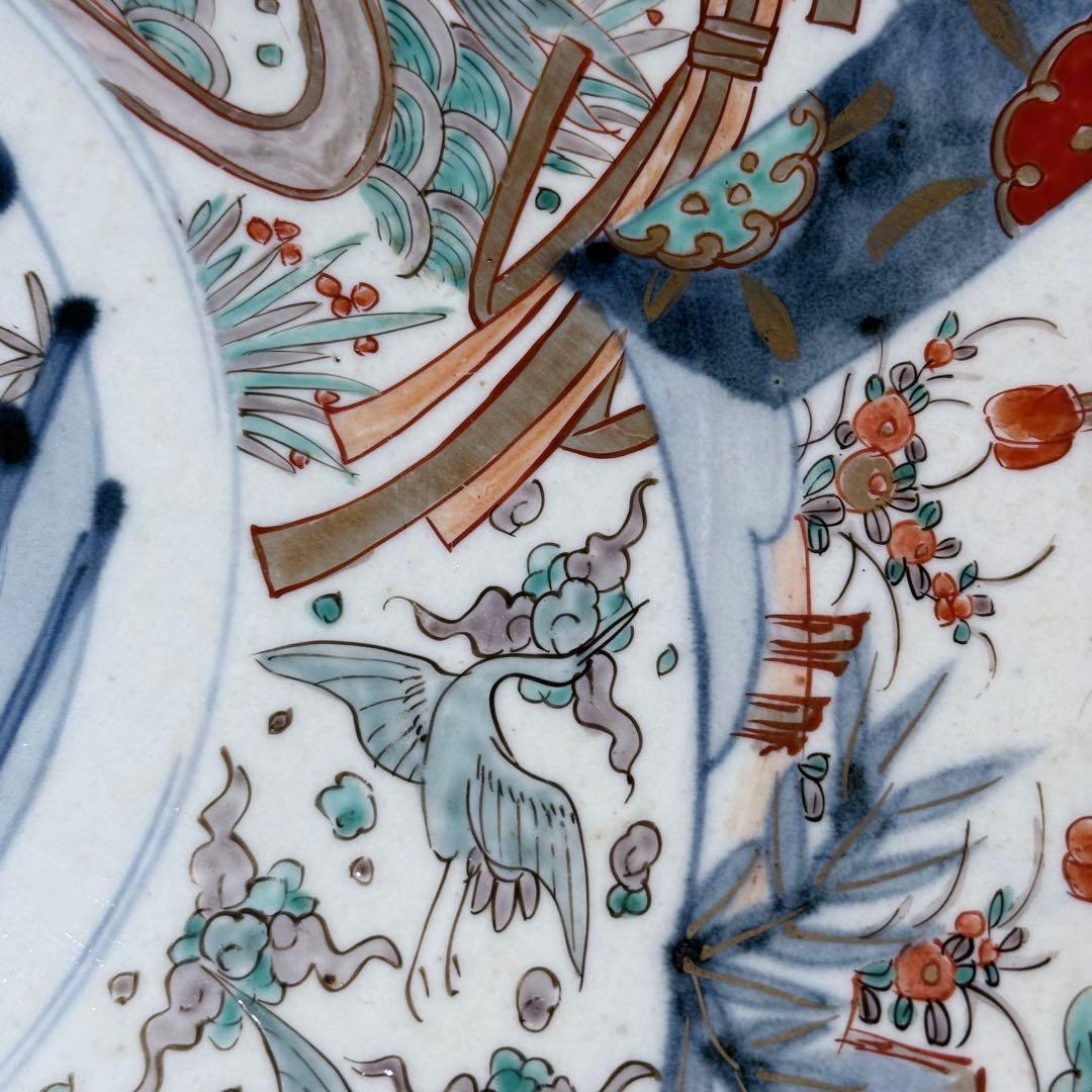 古伊万里　色絵鯉文様大皿　一尺五寸　45cm以上　圧倒的存在感！　送料込み