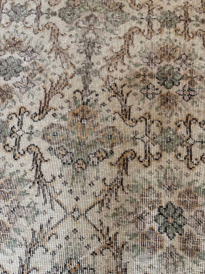 専用です❣️トルコビィンテージラグ☆クラシック花柄ラグ グリーンベージュ