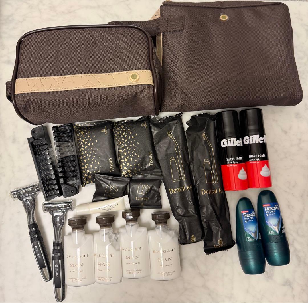 エミレーツ航空ファーストクラス ブルガリポーチ BVLGARI アメニティ2点