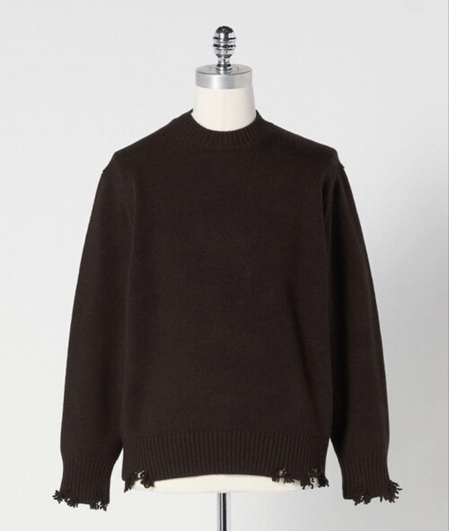 ＜LOEFF＞5ゲージ ダメージ ニット プルオーバー UNISEX