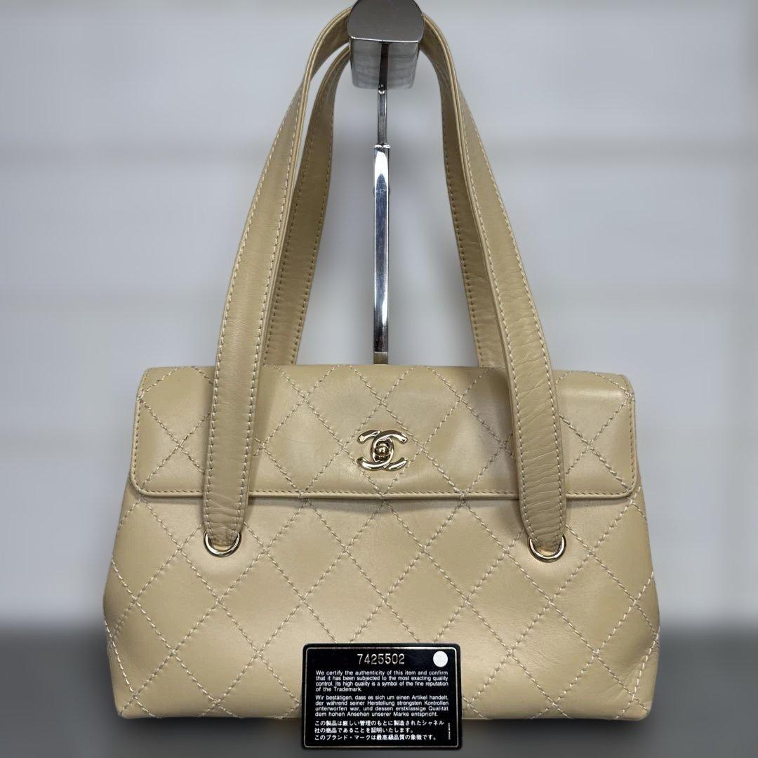 美品　CHANEL シャネル トートバッグ 7番台 ワイルドステッチ