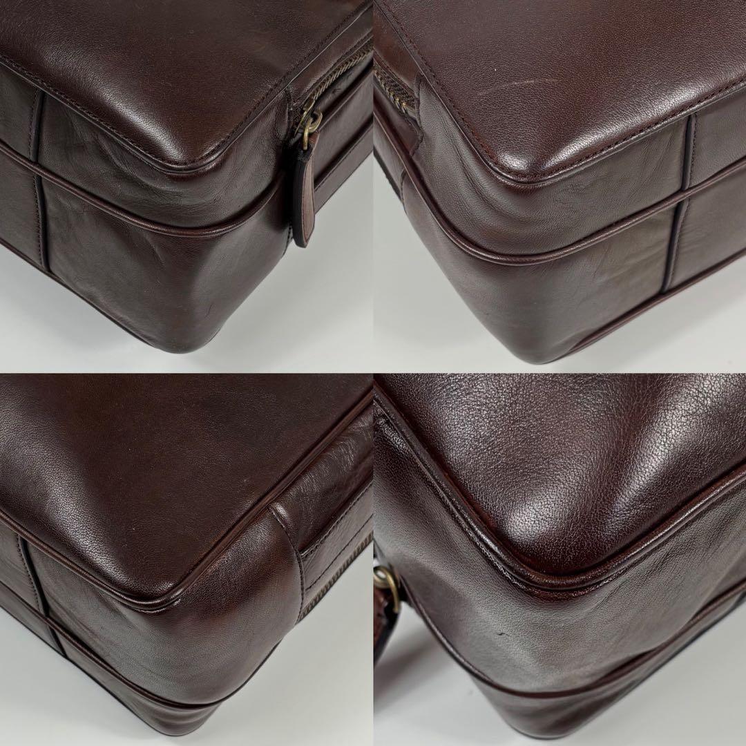 レア廃盤　コーチ　ビジネスバッグ　ゴールド金具　レザー　ブラウン　A4OK