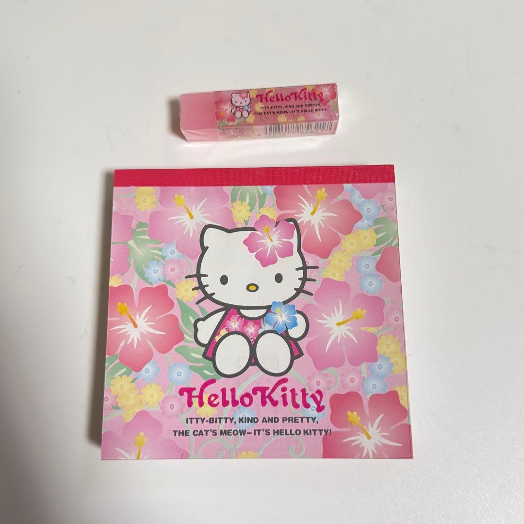 【未使用品】HELLO KITTY　ハイビスカスキティ　当時物　メモ　消しゴム