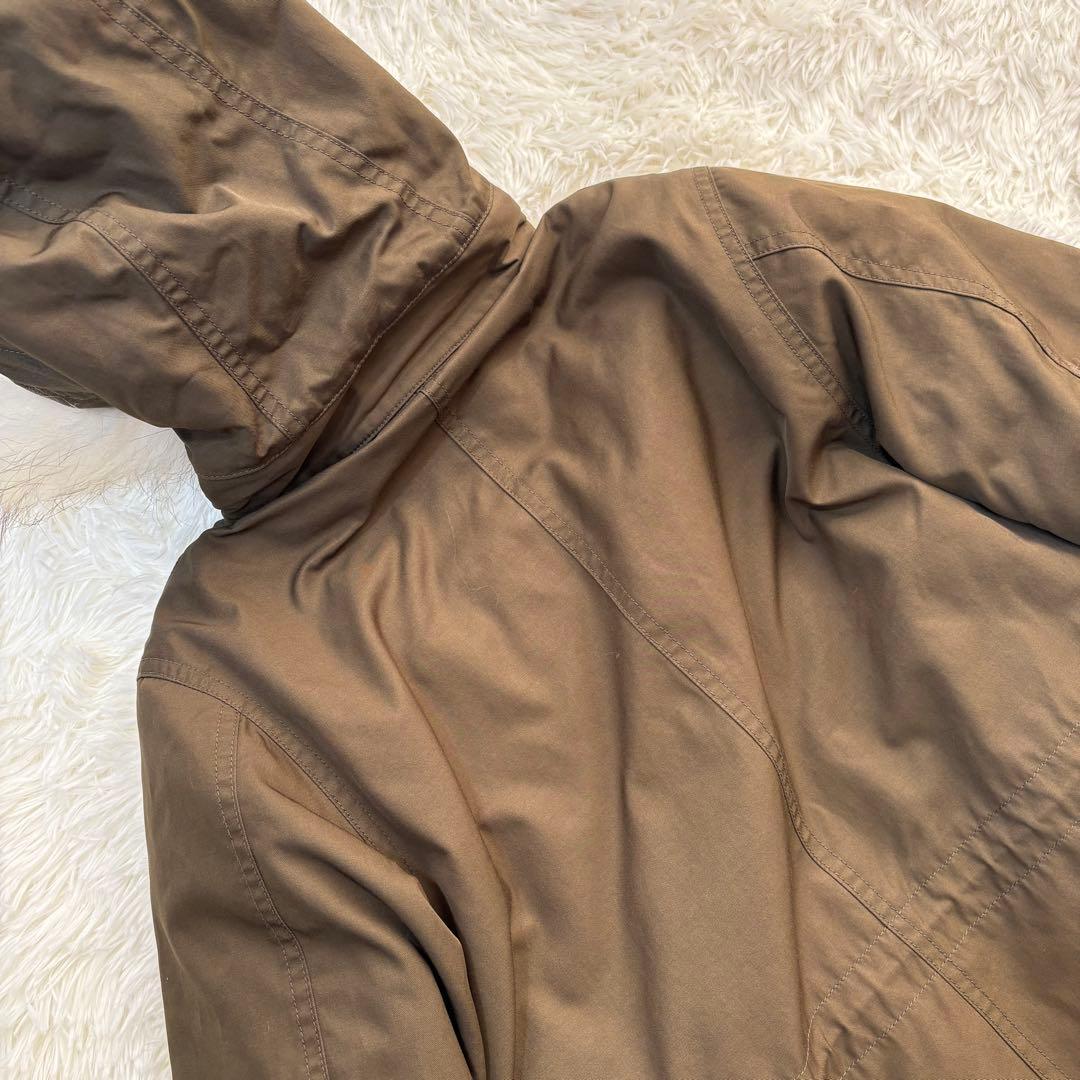 【イエナ】モッズコート　ライナー付き　ファー　L カーキ　ロング丈