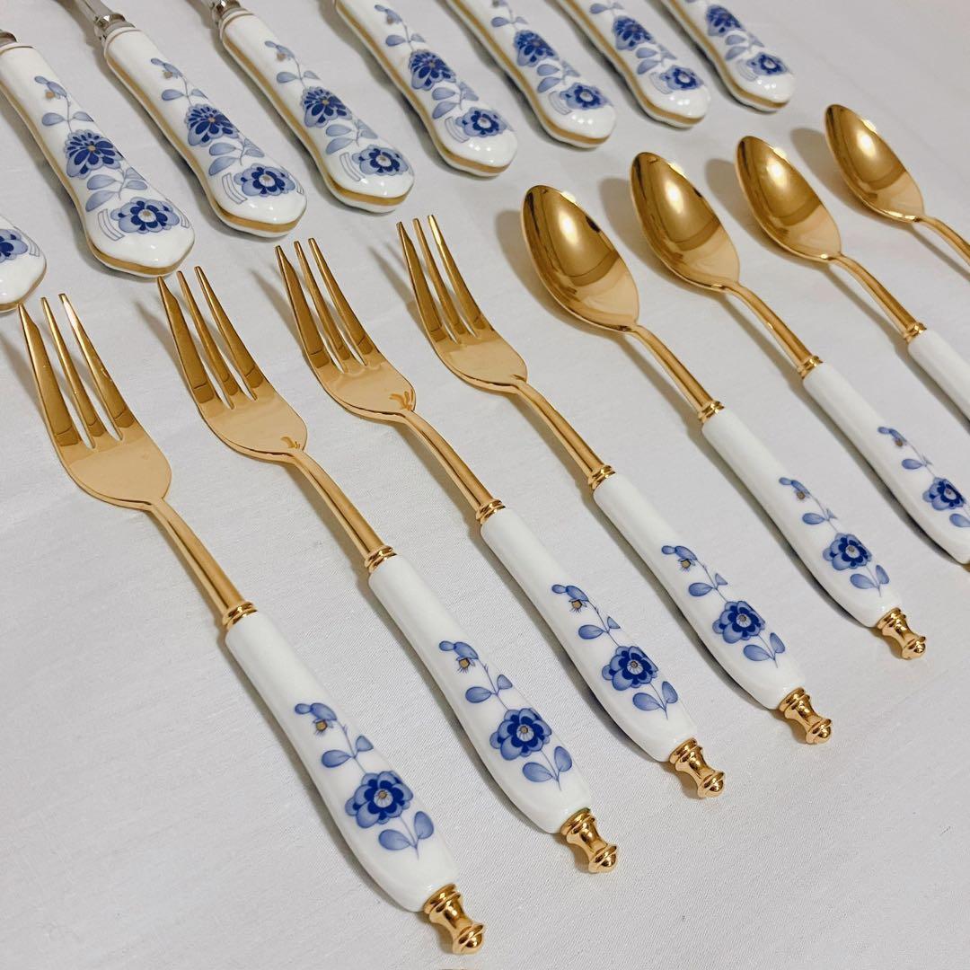 NARUMI ケーキフォーク スプーンセット 金銀8組