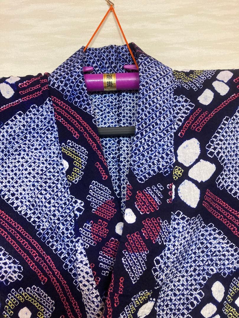 レモン　有松絞り　絞り浴衣　① 大きめ