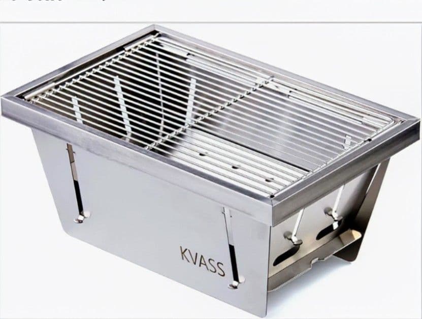 KVASS ステンレス製炭火台 ゼオール鉄板 焼鳥セット ベルモントバッグ入り