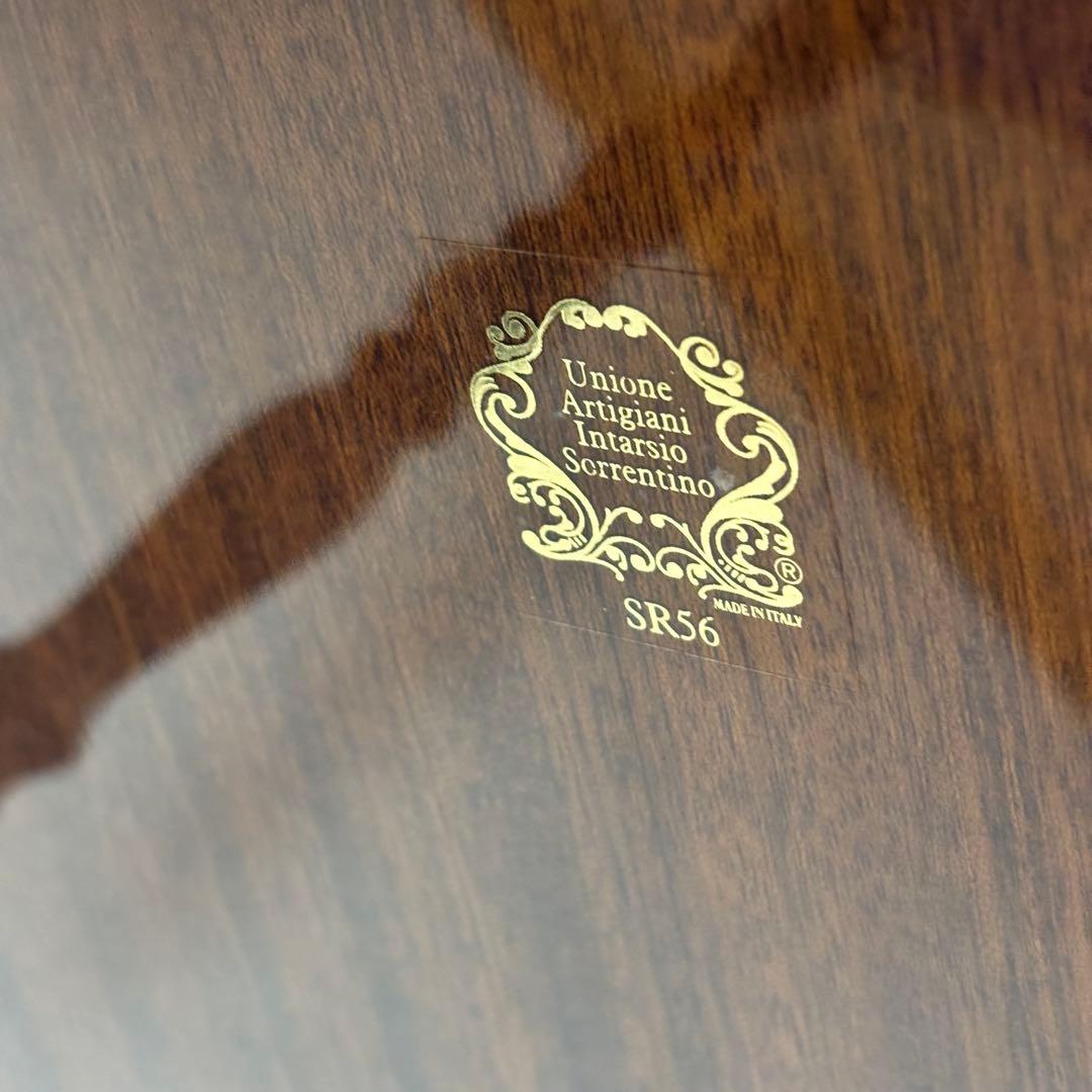 イタリア製 象嵌細工 サービスワゴン キッチンワゴン ワインテーブル ブルー