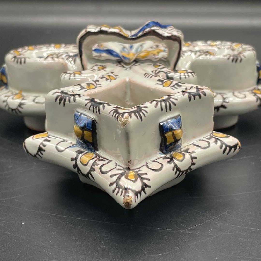 エミールガレ Emile Galle 軟質磁器 花文様 陶器 置物 インク壺