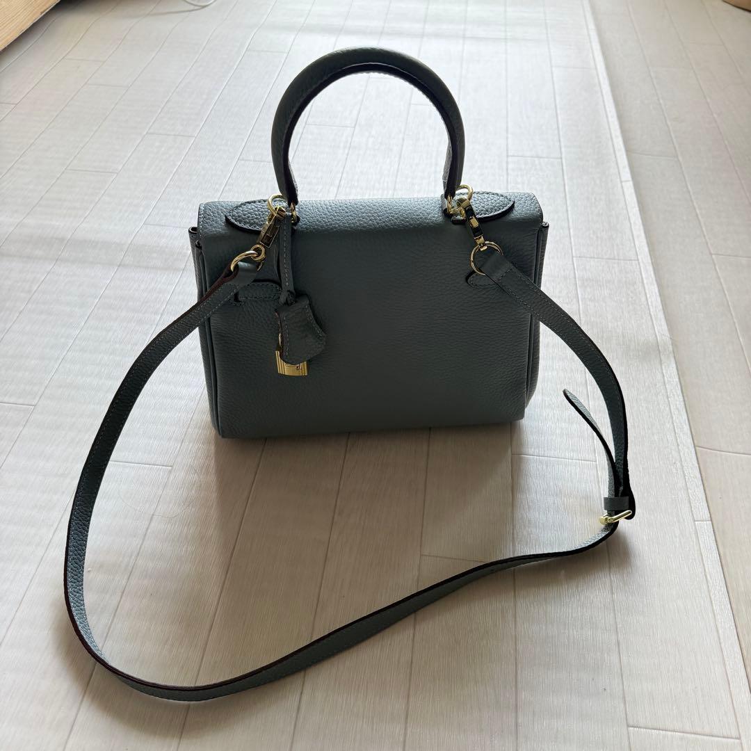 ブルー レザーハンドバッグ