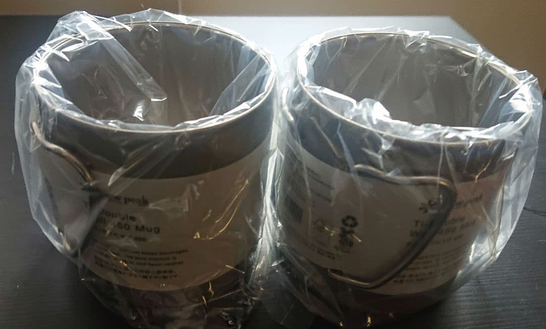  peak チタンダブルマグカップ 450ml【2個セット】