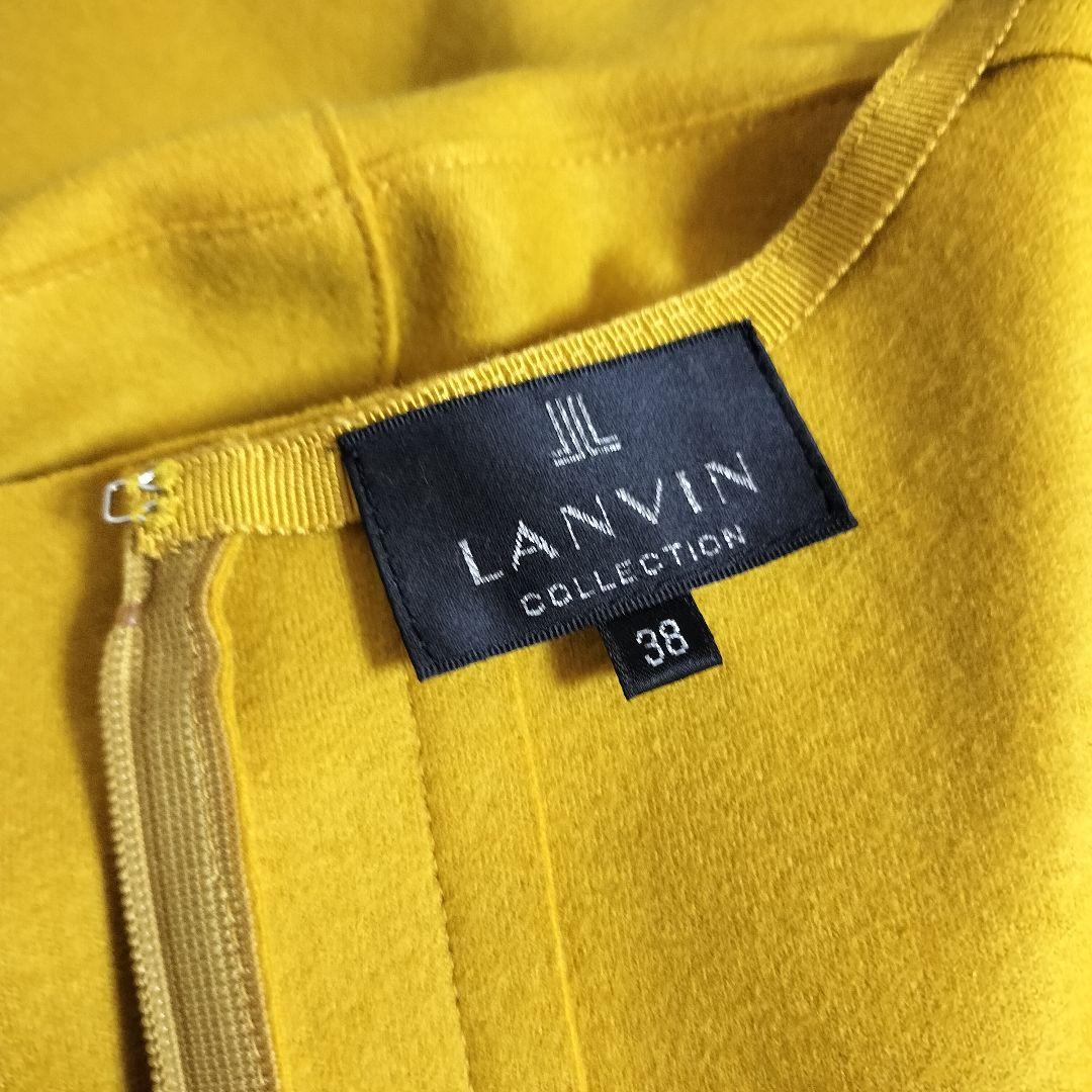 ランバン　LANVINCOLLECTION　ボリュームスリーブワンピ　マスタード