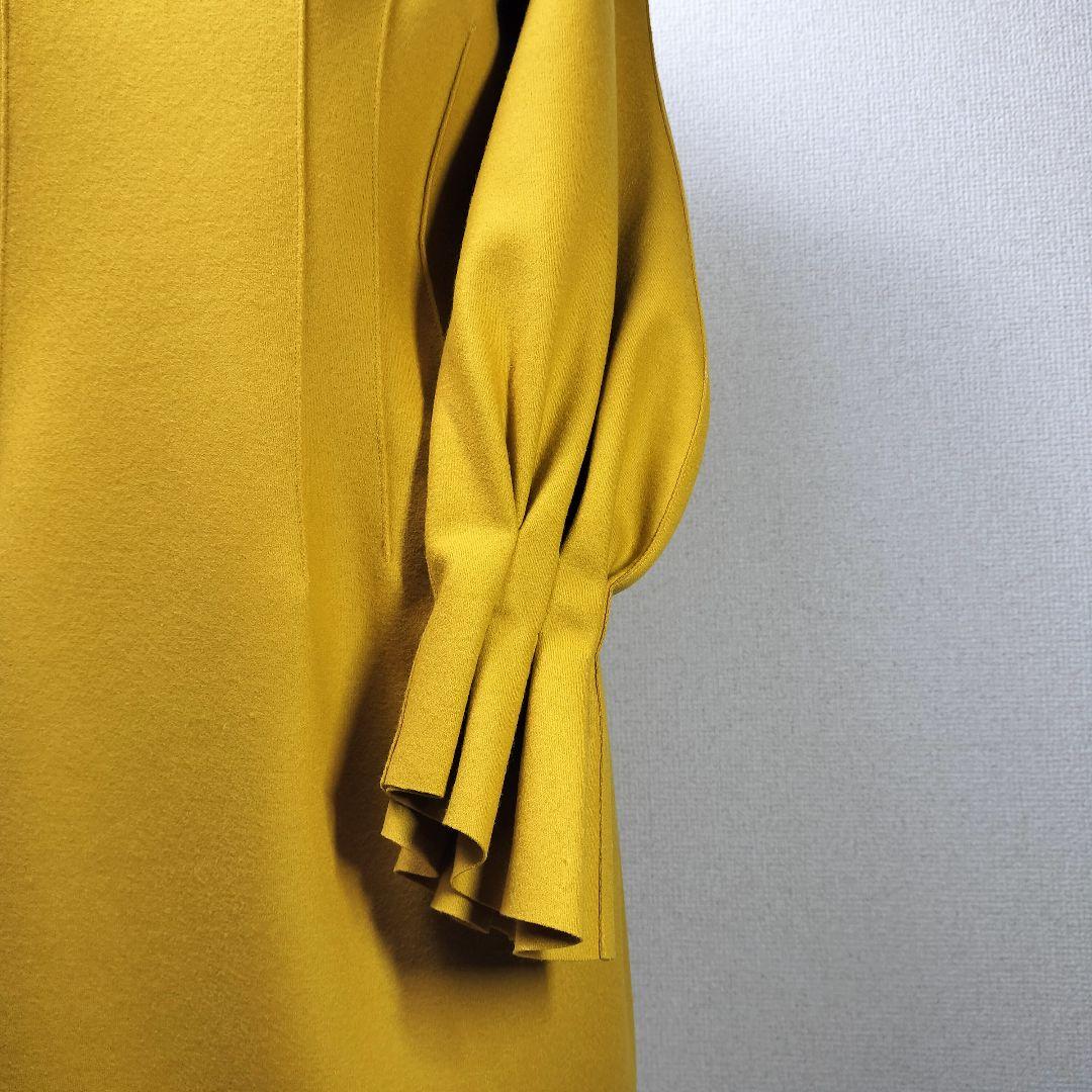 ランバン　LANVINCOLLECTION　ボリュームスリーブワンピ　マスタード