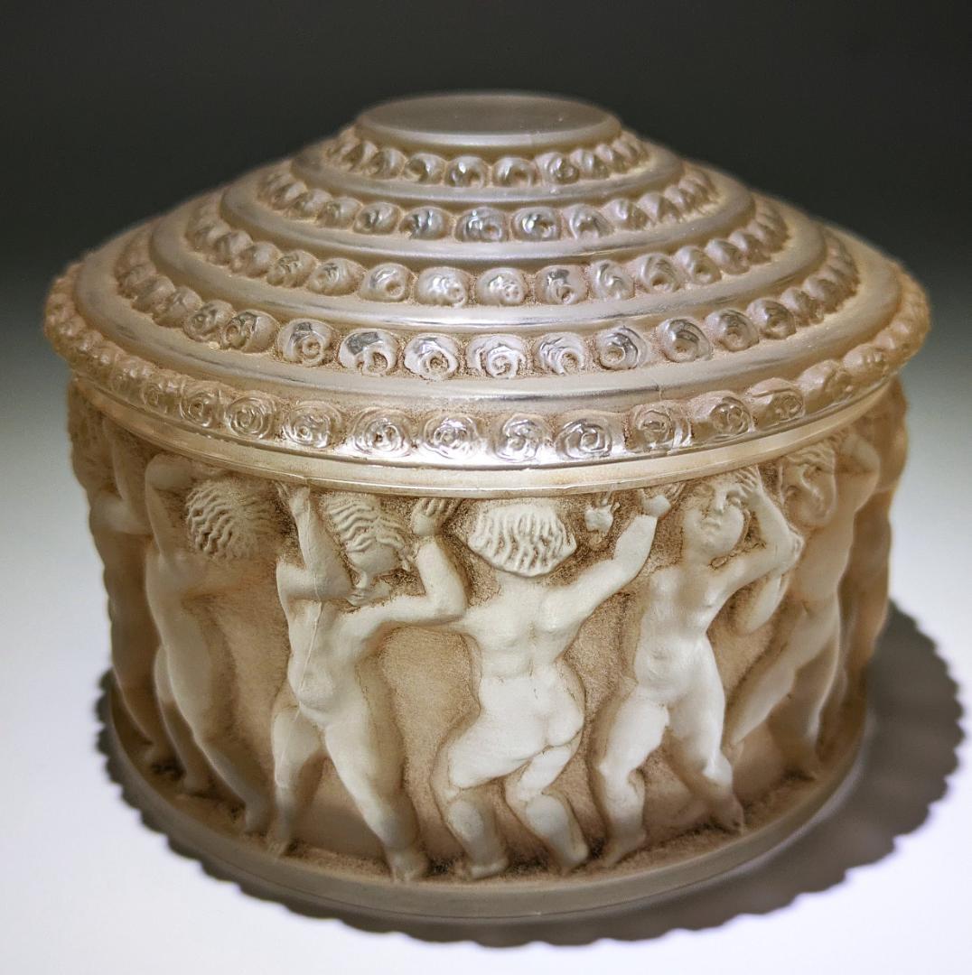 ★生命の神秘★ルネ ラリック アンファン希少な茶パチネ蓋物神秘の子供