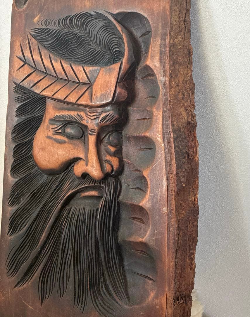 北海道　お土産　木彫り　オブジェ　ヴィンテージ　昭和レトロ