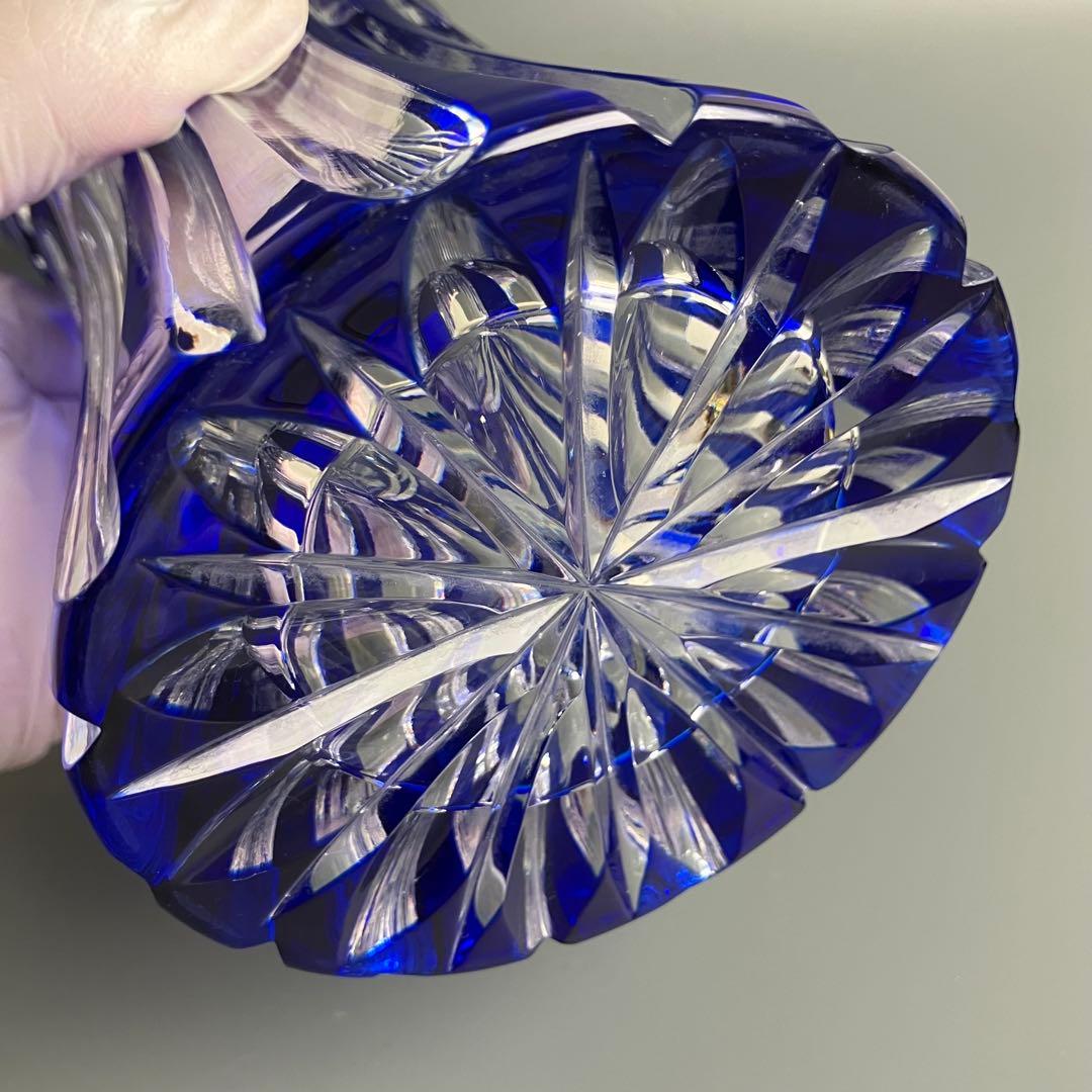 美品 ドレスデンクリスタル ガラス 花瓶 26cm フラワーベース ドイツ