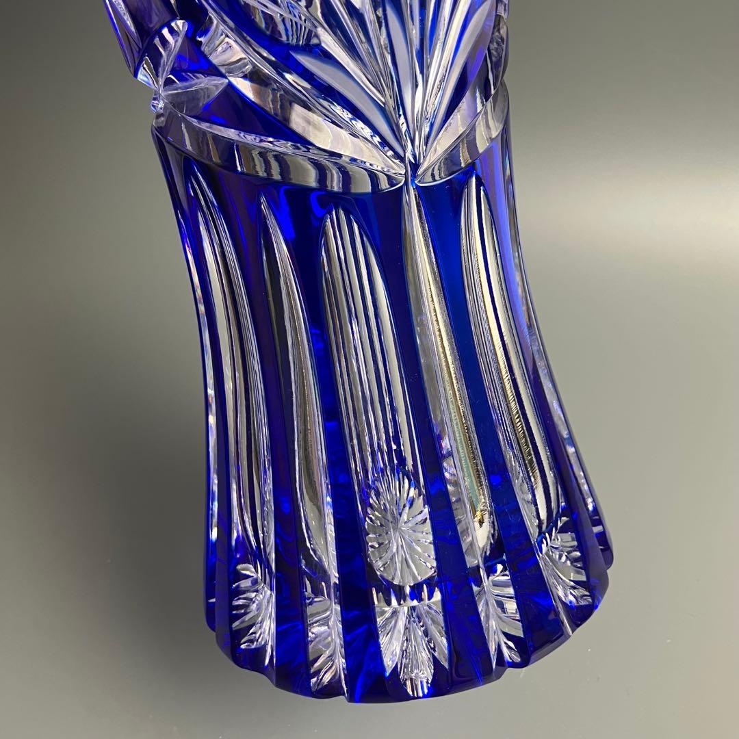 美品 ドレスデンクリスタル ガラス 花瓶 26cm フラワーベース ドイツ