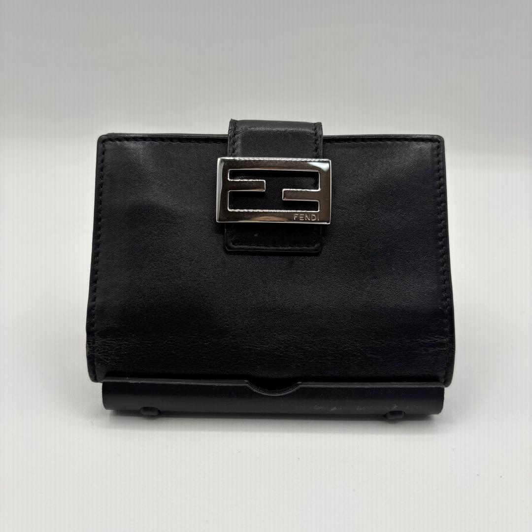美品 FENDI フェンディ レザー 名刺入れ カードケース 財布 ブラック