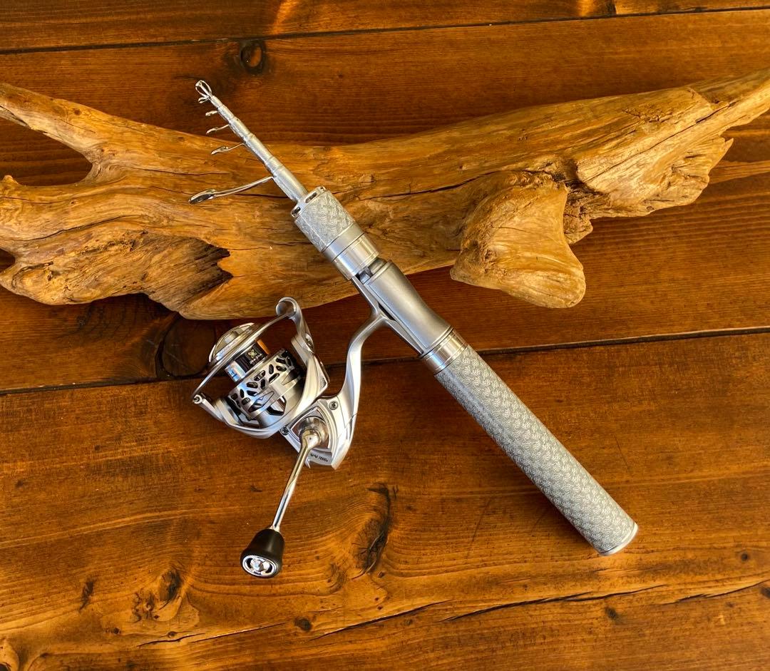 釣り竿セット　テレスコロッド　5ft6inch 渓流　トラウトロッド　シルバー
