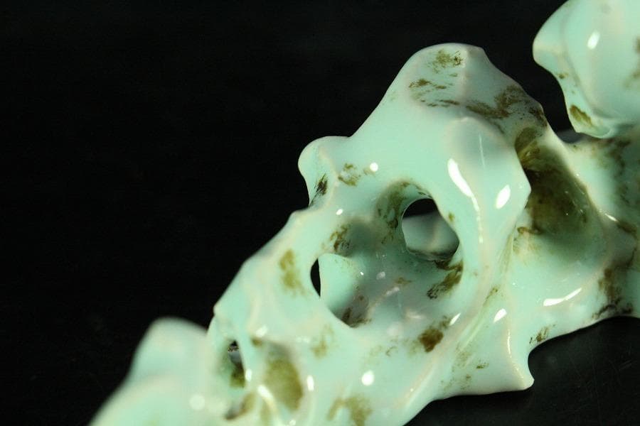 中国美術 豆青釉 太湖石 筆架(K-A724)