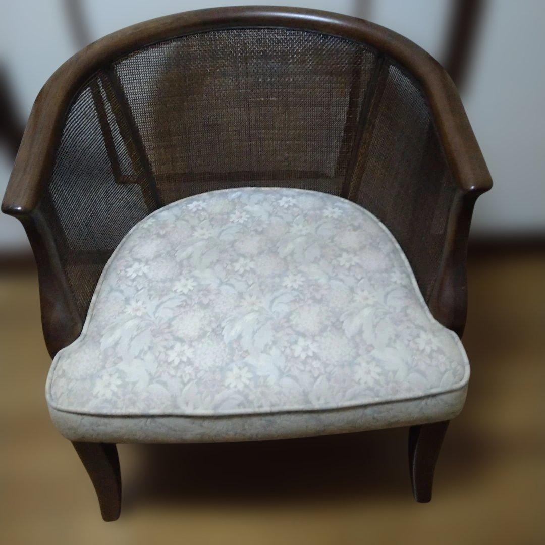 【昭和レトロ】カリモク　ドマーニ　アームチェア 木製フレーム