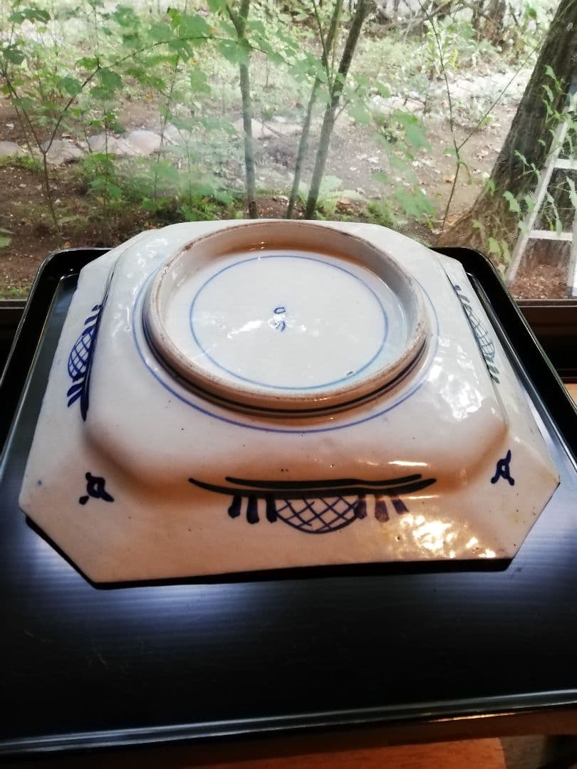 明治レトロな大角皿
