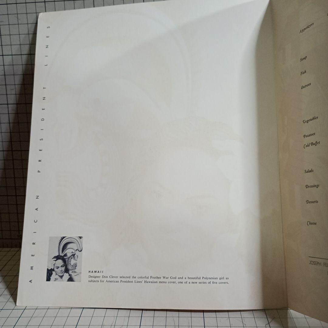 AMERICAN PRESIDENT LINES メニュー　希少